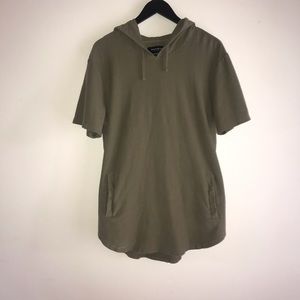 Pacsun Olive Drab Short Sleeve Shirt with Hood